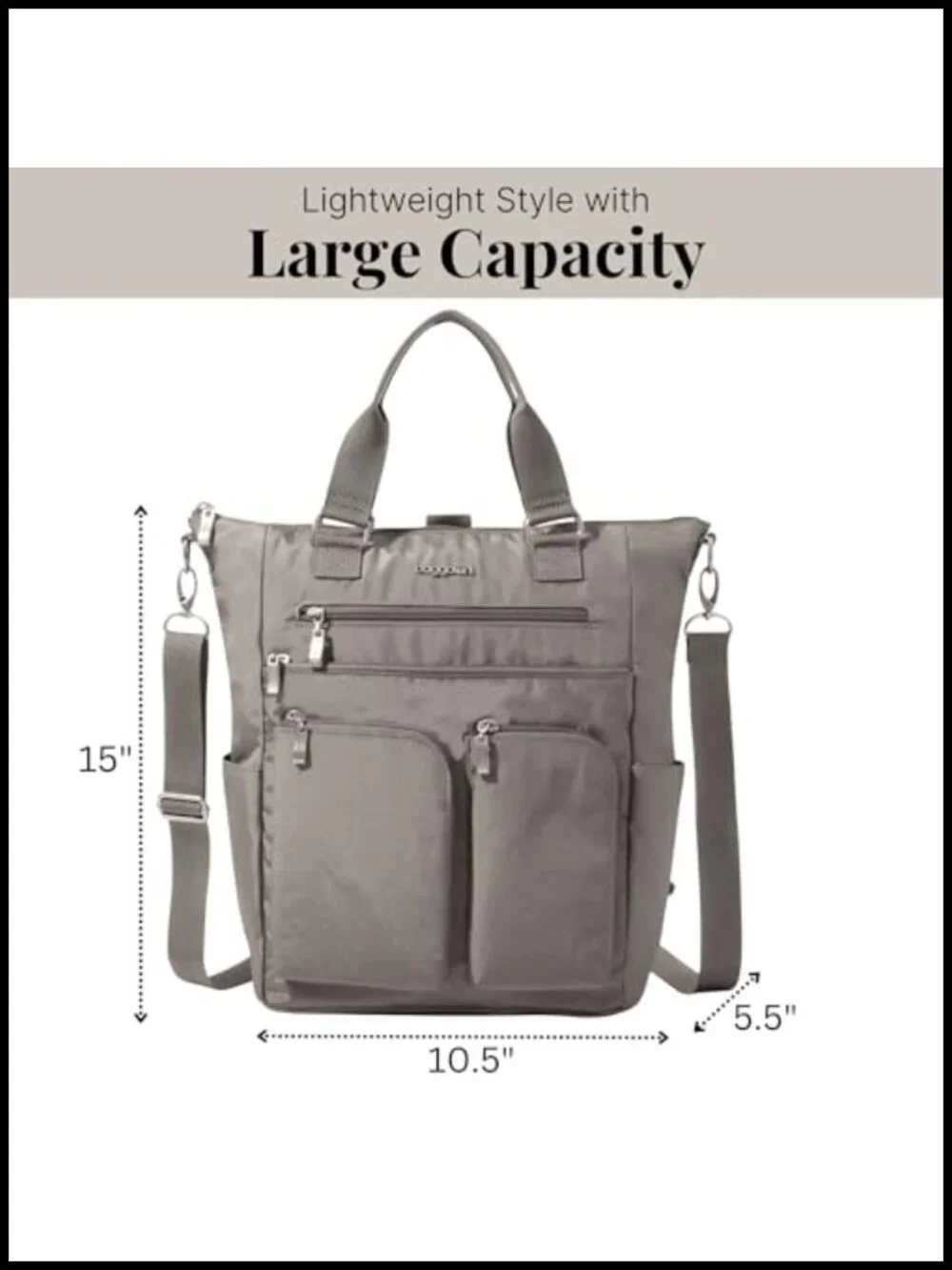 3 in 1 Convertible Tote Backpack with RFID Wristlet Lightweight Travel Bag